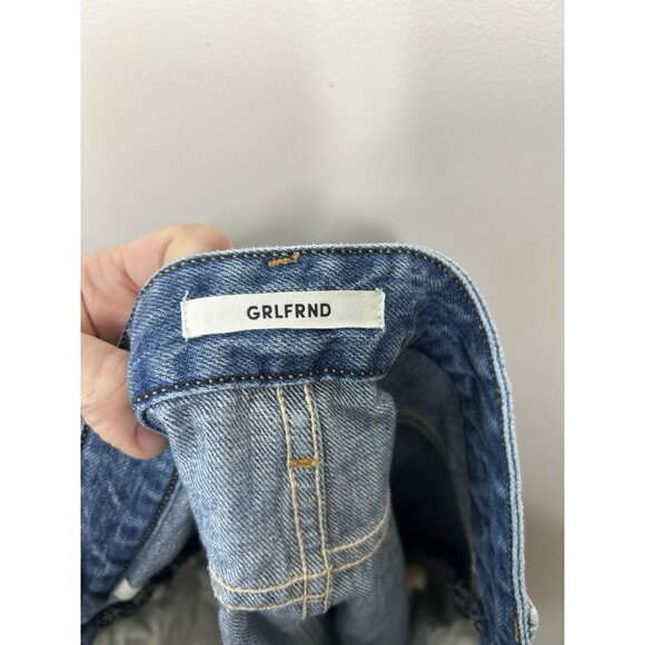 Grlfrnd Shorts Womens Blue Denim Cut Offs Poppy High Rise Distressed Size 26 - Picture 6 of 9